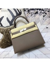 Imitation Hermes original Kelly Epsom Leather KL32 dark grey JH01378mv84