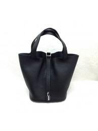 Imitation Hermes Picotin Lock 22cm Bags togo Leather 1048 Black JH01716dP73