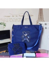 Imitation Hot Prada Nylon cloth casual bag BN2834 blue JH05646CQ60