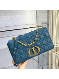 Imitation LARGE DIOR CARO BAG Soft Cannage Calfskin M9243U blue JH06796dP73