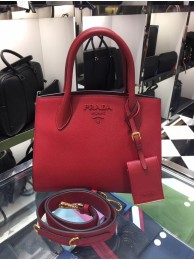 Imitation Prada Bibliotheque Handbag in Calf Leather 1BA156 red JH05594hu72