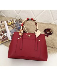 Imitation Prada Calf leather bag 5021 red JH05305LQ13