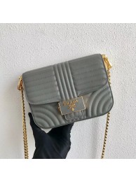 Imitation Prada Diagramme leather shoulder bag 1BD217 grey JH05104cI42