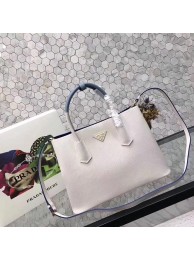 Imitation prada medium saffiano lux tote original leather bag bn2755 white&blue JH05616dP73