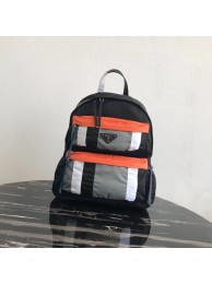 Imitation Prada Printed technical fabric backpack 2VZ025 black&orange JH05095vW26