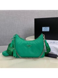 Imitation Prada Re-Edition 2005 nylon shoulder bag 1BH204 green JH05035vK93