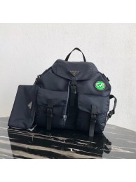 Imitation Prada Re-Nylon backpack 1BZ811 black&green JH05108yF79