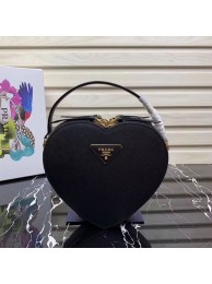 Imitation Prada Saffiano Original Leather Tote Heart Bag 1BH144 Black JH05185pd51