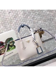 Imitation prada small saffiano lux tote original leather bag bn2754 white&blue JH05625vK93