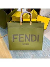 Imitation Top FENDI SUNSHINE MEDIUM green leather shopper 8BH386A JH08479Wv17