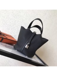 Imitation Top Hermes Picotin Lock PM Bags Original Leather H8688 black JH01342eZ32