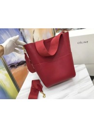 Knockoff 1:1 Celine SEAU SANGLE Original Calfskin Leather Shoulder Bag 3369 red JH06220Pf97