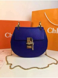 Knockoff 1:1 Chloe Drew Shoulder Bags Calfskin Leather 2709 Dark Blue JH08941Wj74