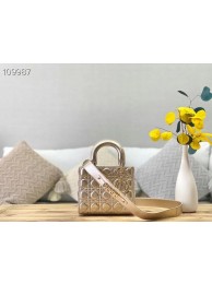 Knockoff 1:1 LADY DIOR MY ABCDIOR BAG gold Cannage Lambskin M0538O JH06810Pf97