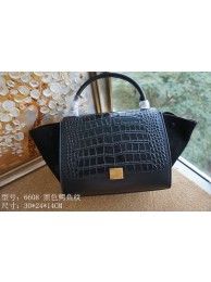 Knockoff 2015 Celine top quality crocodile 6608 black JH06453xd98