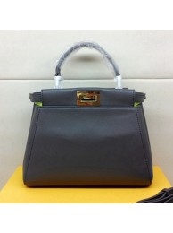 Knockoff 2015 Fendi new model original leather 2590 dark gray JH08813xd98