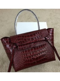 Knockoff Celine Belt Bag Original Croco Leather CL98312M Burgundy JH06012Tm92