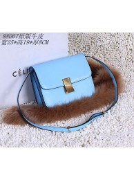 Knockoff Celine Classic Box Small Flap Bag Calfskin 88007 Light blue JH06383cF44