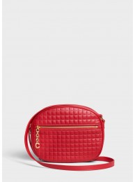 Knockoff CELINE CROSS BODY MEDIUM C CHARM BAG IN QUILTED CALFSKIN 188353 red JH05992Hv51