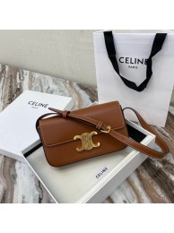Knockoff Celine TRIOMPHE SHOULDER BAG IN NATURAL CALFSKIN 194143 TAN JH05793cF44