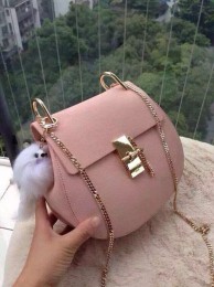 Knockoff Chloe Drew Shoulder Bags Calfskin Leather 3369 Pink JH08937ll66