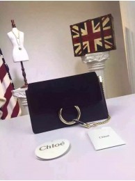 Knockoff Chloe Faye Shoulder Bag Suede Leather 9201 Black JH08956pN75