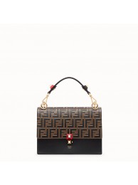 Knockoff FENDI KAN I Black leather bag 8BT283A JH08646np74