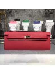 Knockoff Hermes Kelly Clutch Epsom calfskin H0588 red JH01497ll66