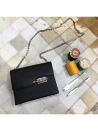 Knockoff Hermes original epsom leather verrou chaine bag V23 black JH01369nE34
