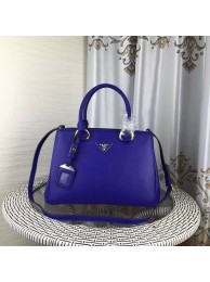 Knockoff Luxury Prada Double Tote Bag Litchi Leather 1579 Blue JH05709Pd89