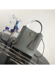 Knockoff Prada Double Saffiano leather bag 1BA212 grey JH05505ry98