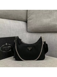 Knockoff Prada Re-Edition 2005 nylon shoulder bag 1BH204 black JH05154Jz41