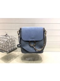 Knockoff Top Chloe Faye original suede leather Backpack C4756 blue JH08905ZM75