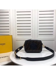 Knockoff Top Fendi MINI CAMERA CASE Multicolor canvas bag 8BF097 black JH08675wV33