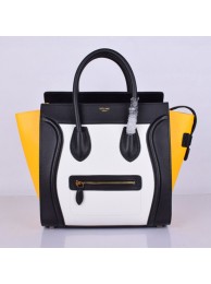 Luxury Celine Luggage Tote Bag 88022 Black&White&Yellow JH06329Zu29
