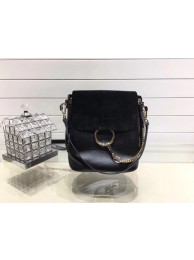 Luxury Chloe Faye original suede leather Backpack C4756 black JH08909ze26