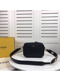 Luxury Fendi MINI CAMERA CASE Black leather bag 8BS019A JH08689Zu29