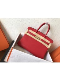 Luxury Hermes Birkin 35CM Tote Bag Original Togo Leather BK35 red JH01631Kv15