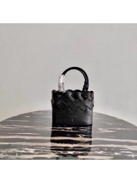 Luxury Prada Leather Tress Tote 1BG318 black JH04941Kv15