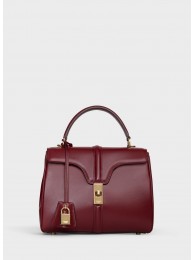 New CELINE SMALL 16 BAG IN SATINATED CALFSKIN 188003 Burgundy JH06008Dx33