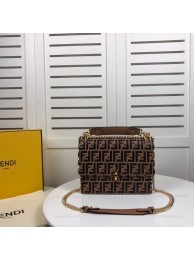 New Fendi KAN I F leather bag 8BF053 Brown JH08677rZ14