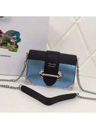 Prada Cahier calf leather bag 1BH018 blue JH05391aT18