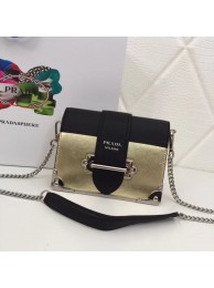 Prada Cahier calf leather bag 1BH018 gold JH05392Iw51