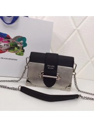 Prada Cahier calf leather bag 1BH018 Silver JH05390VQ41
