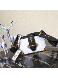 Prada Cahier Leather Shoulder Bag 1BD045-1 white JH05689EW49