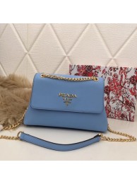 Prada Calf leather shoulder bag 82501 sky blue JH05230Nm15