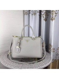 Prada Double Tote Bag Litchi Leather 1579 Grey JH05710qa98