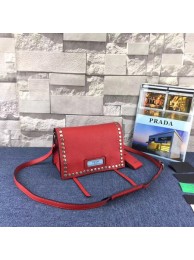 Prada Etiquette Messenger Bag Calfskin Leather 1BD082 red JH05704xA12
