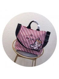 Prada fabric handbag 1BG161 red&black JH05548Nx98