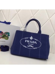 Prada Fabric Printed Tote BN2439 blue JH05490ZL98
